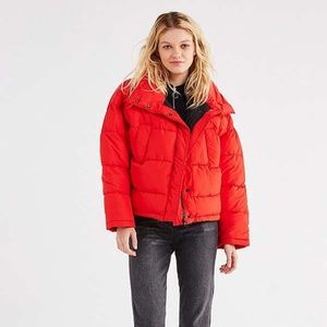 Urban Outfitters Red Puffer Jacket
